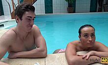 Private pool encounter with an amateur couple